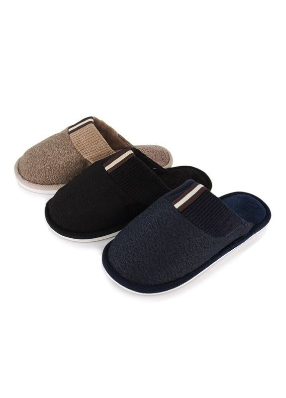 Черные мужские домашние тапочки однотонные (p-18318) Носи своє