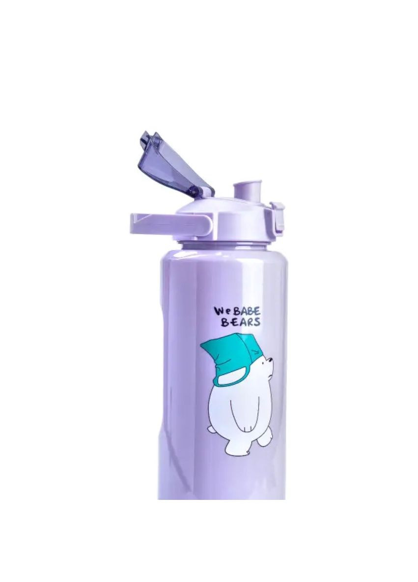 Набор бутылок 3 в 1 Панда с поилкой и ручкой 0.3 (л) 0.7 (л) 2 (л) Фиолетовый Jooki (358706577)