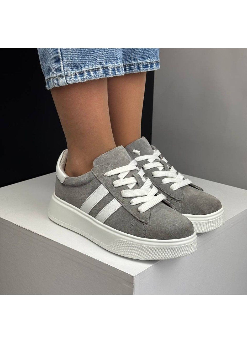 452 Кросівки Замшеві Сірі Hengji сірі демісезони (367960243)