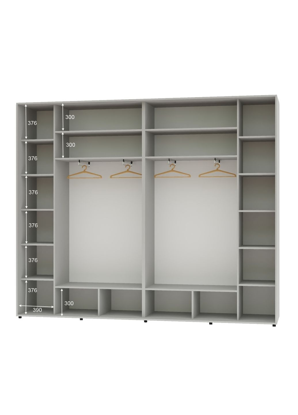 Шкаф-купе трехдверный 300*45*220 Серый 3 двери ДСП Люкс-149 Алекса (360431611)