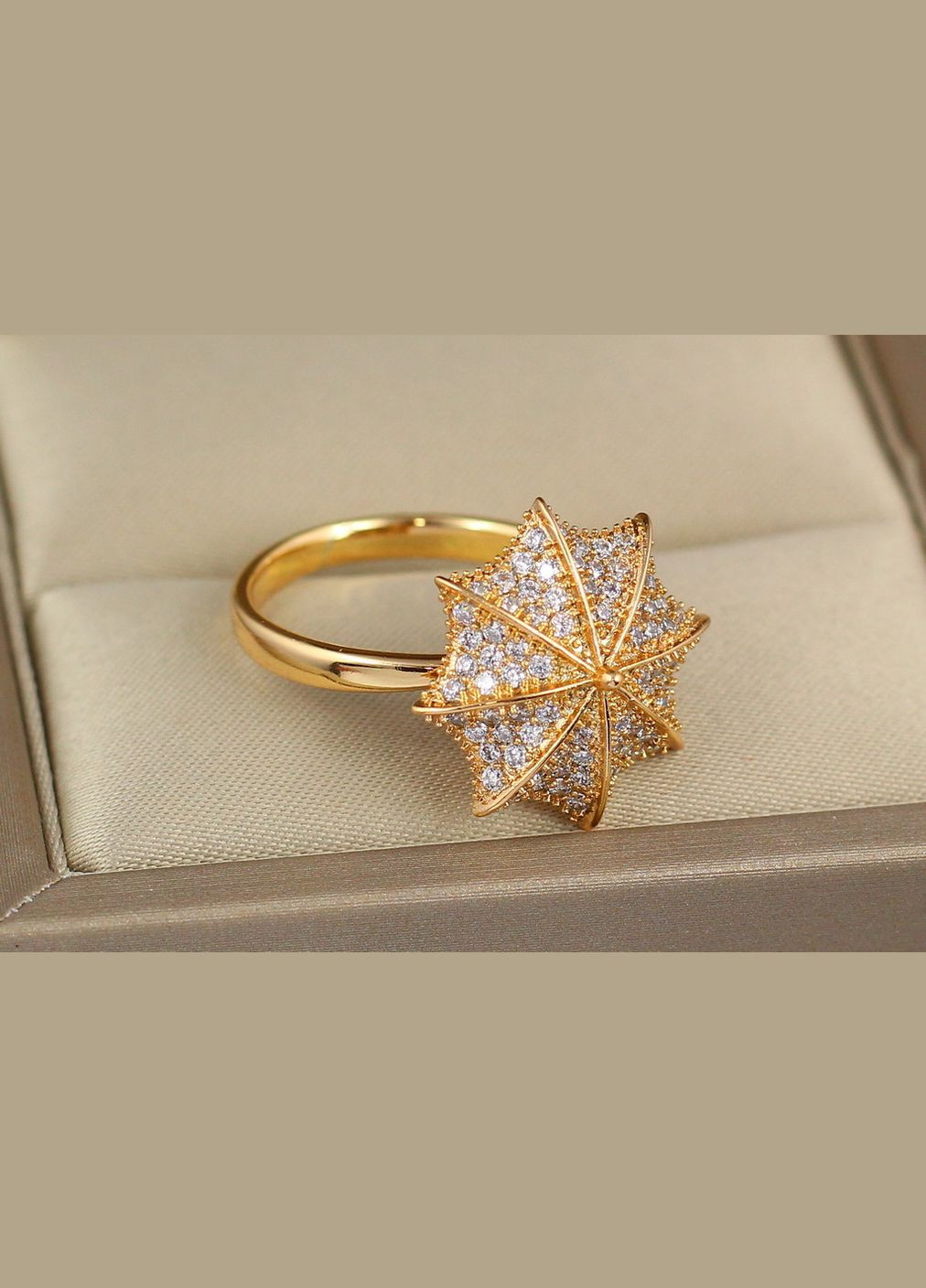 Кільце парасолька обертається 2 см р золотисте Xuping Jewelry (317309778)