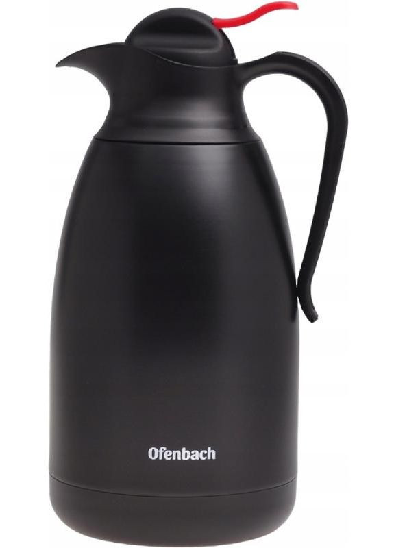 Термос-кувшин 2000мл черный матовый для горячих напитков термокувшин с вакуумной колбой Ofenbach (368978968)