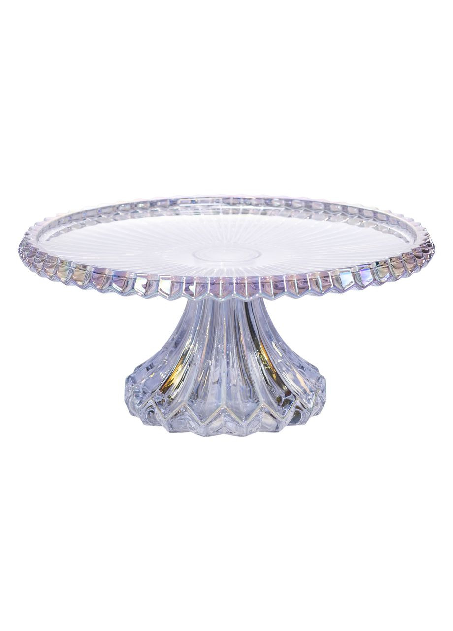 Тортовница на ножке стеклянная 26 см прозрачная для десертов пирогов сервировка стола подача выпечки Yiwu (370432607)