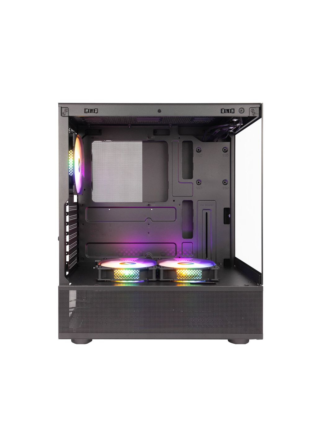 Корпус Mi7-A-BK-2F7R-1F7 Black без БП 1STPLAYER (330029217)