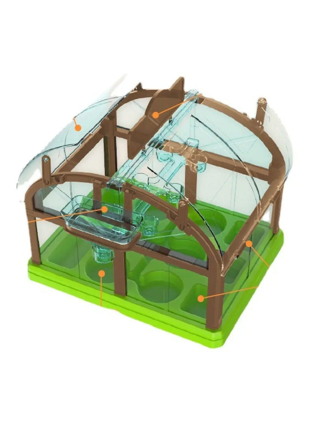 Дитячий комплект набір садівника домашня теплиця з насінням для вирощування рослин 32х32х28 см (482023-Prob) Зелений Unbranded (369719506)