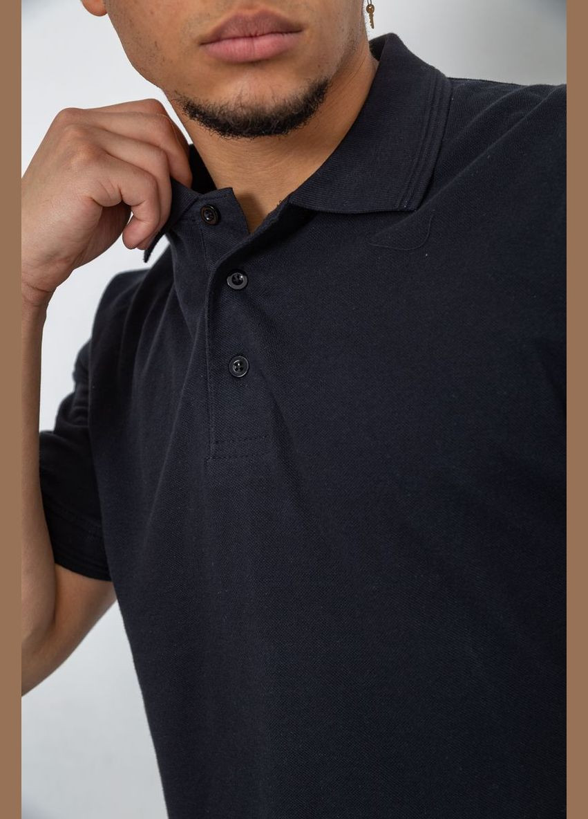 Черная поло мужское однотонное электрик размер 4xl (sku_244r015) с коротким рукавом No Brand