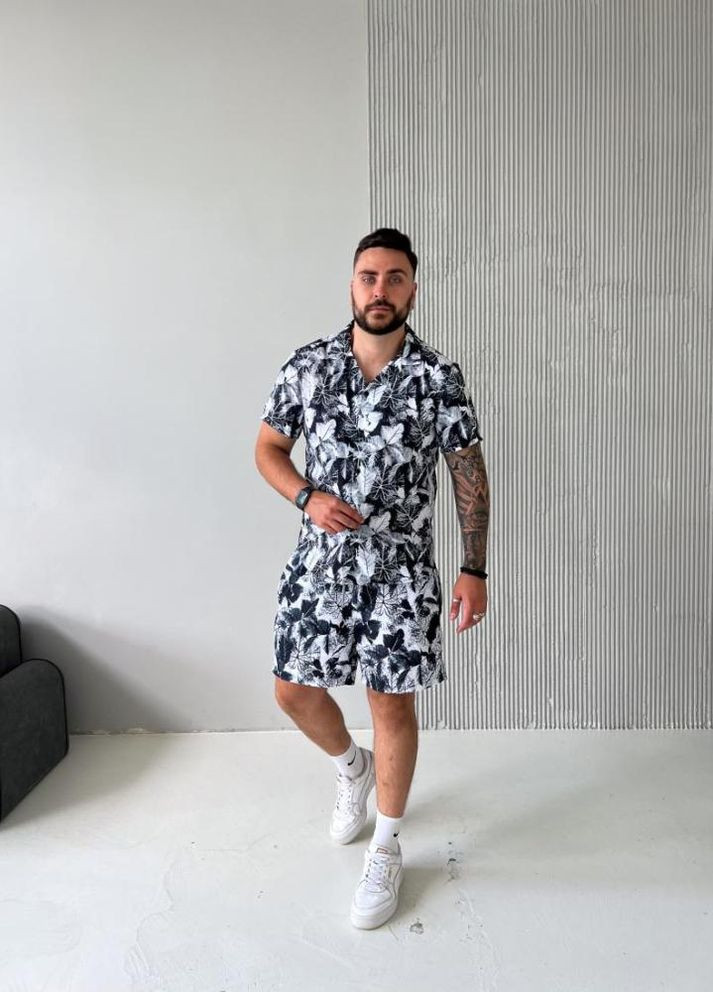 Пляжний костюм чоловічий літо шорти сорочка No Brand (307151884)