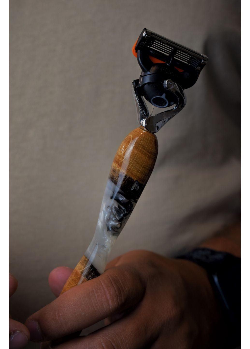 Станок для гоління з дерева та епоксидної смоли. Мармурова EpoxyWood Ukraine (358935988)