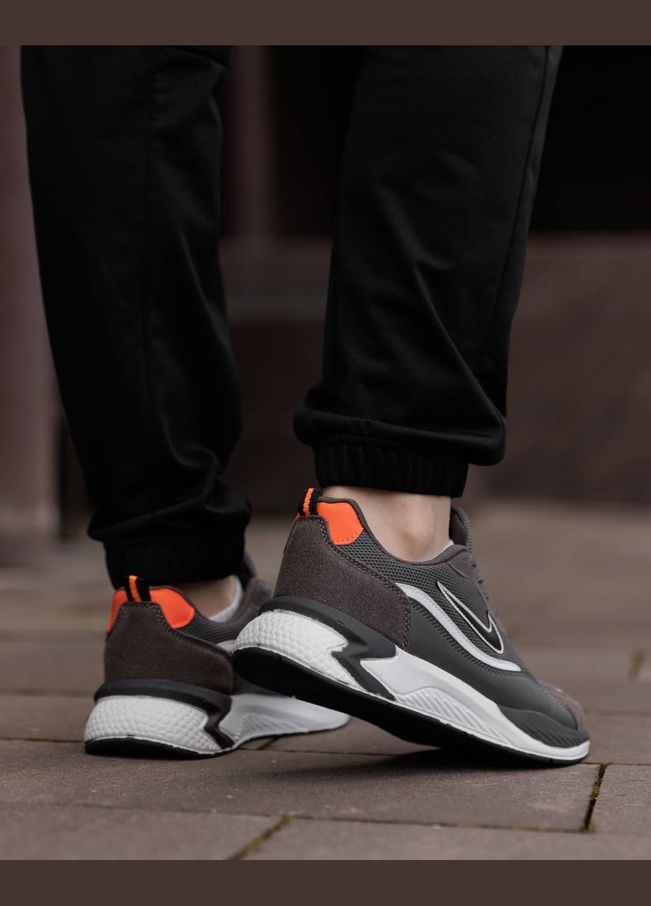 Серые демисезонные мужские кроссовки No Brand