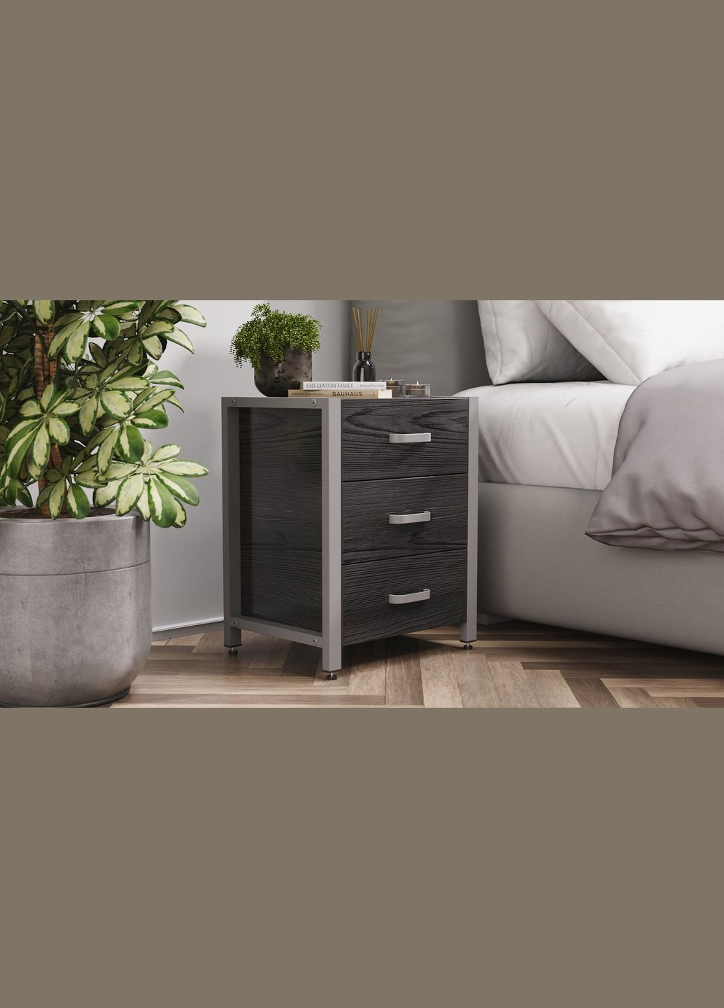 Тумба універсальна Вів'єн 3 50x41x40 сірий ДСП 16мм FRD-104200 Ferrum-decor (353501582)