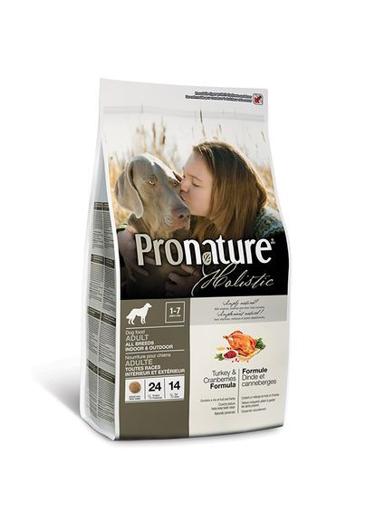 Сухой корм для взрослых собак Adult со вкусом индейки и клюквы 13.6 кг (65672523134) Pronature Holistic (279565824)