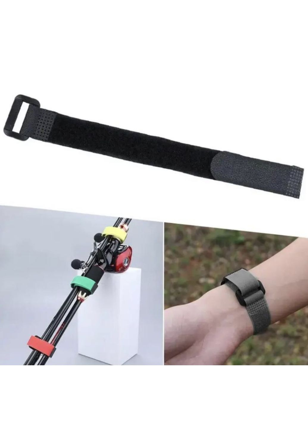 Фиксатор кабеля стрепи нейлоновые стяжки держатель для провода велосепеда удочек липучка 5 шт Черный Neon (340276184)