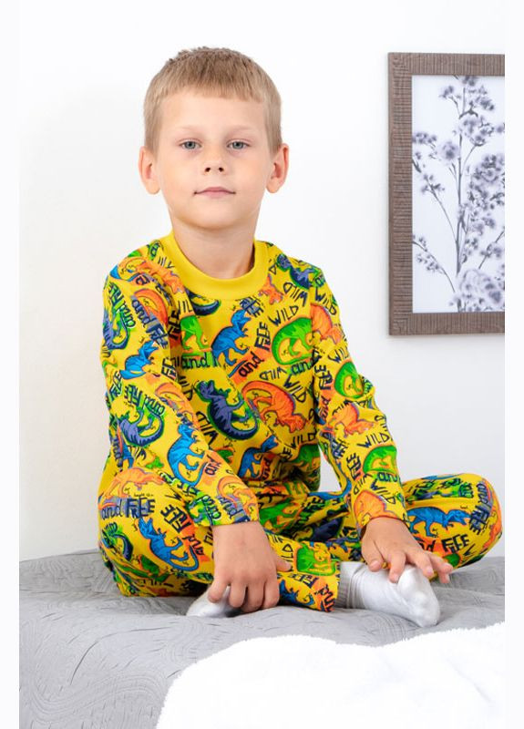 Желтая зимняя пижама для мальчика (теплая) (p-4174) Носи своє