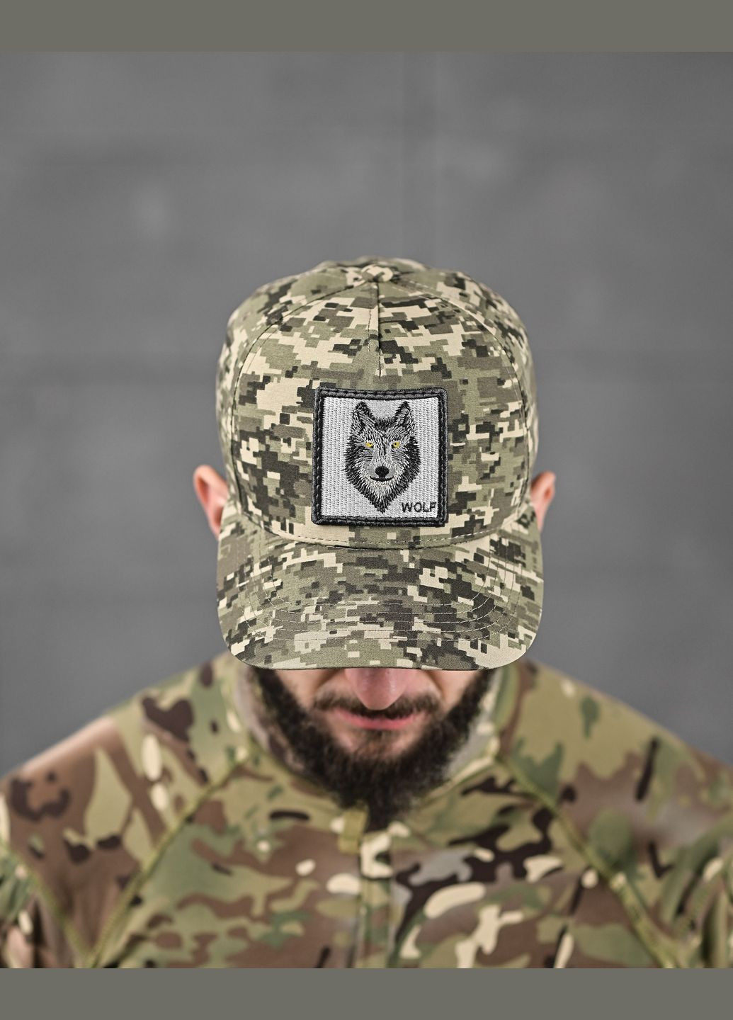 Тактична чоловіча кепка Вовк піксель No Brand (340271824)