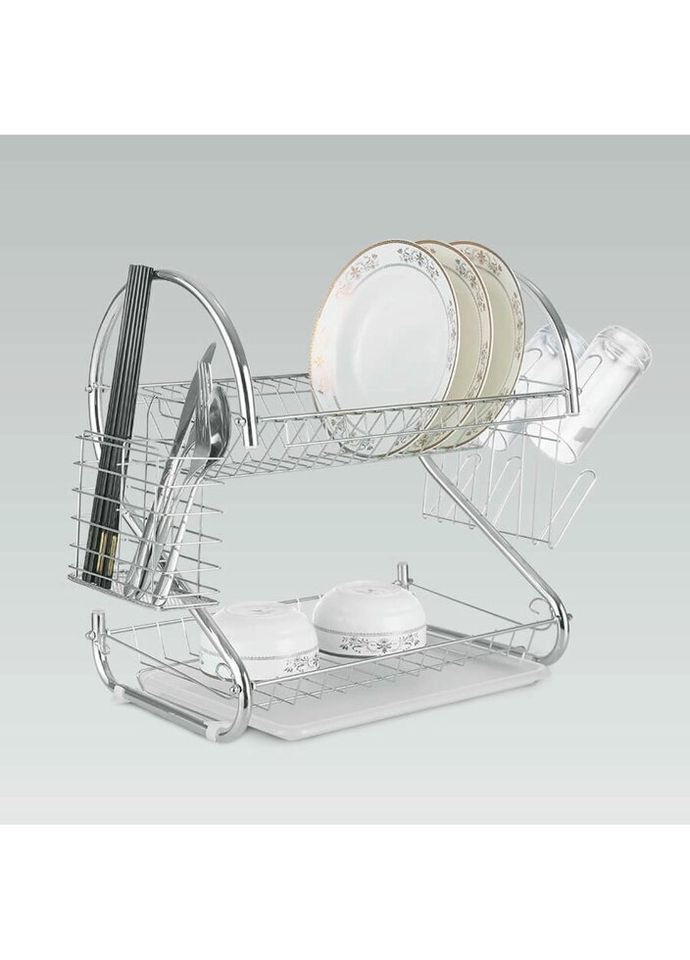 Сушилка для посуды двухуровневая MR-1025-38 38х26,5х39 см серебристая Maestro (336147892)