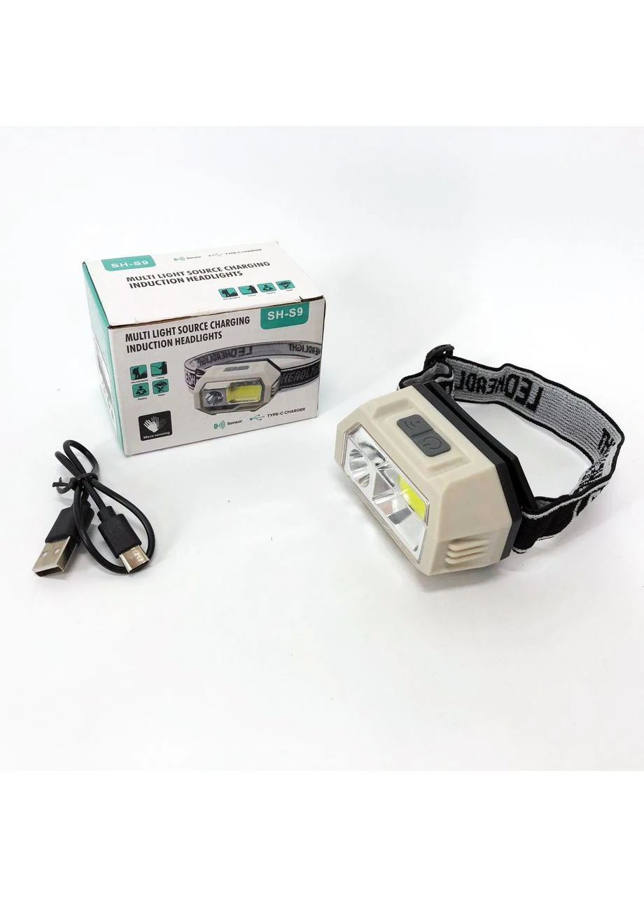Ліхтар налобний SH-S9-XPE+COB+3SMD(red), ліхтарик налобний з usb зарядкою, ліхтар на голову для бігу Bailong (396532854)