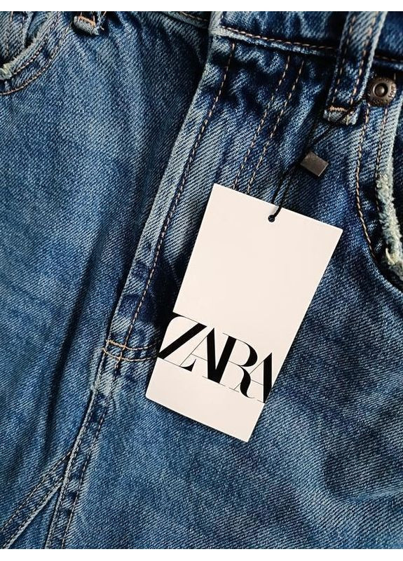 Синяя джинсовая юбка со средней посадкой Zara