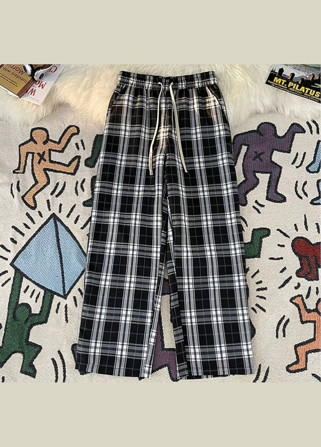 Брюки в клетку тонкие унисекс подходят подросткам Nositi (308202152)