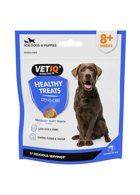 Healthy Treats Breath & Dental Dogs & Puppies - Ласощі з качкою для чищення зубів, свіжості дихання собак та цуценят - 70 г VetIQ (336183643)