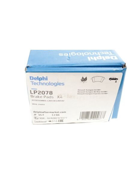 Колодки гальмівні (передні) Renault Kangoo 08- (TRW) LP2078 (opt-om) Delphi (332797314)