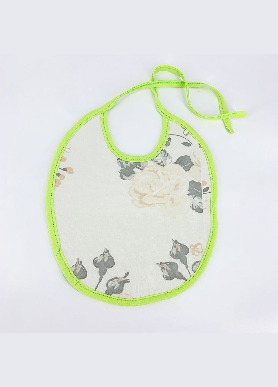 Нагрудник, арт. 312, зелений/квіти, розмір 21/25 см., 6-9 міс. Ярослав (361858097)