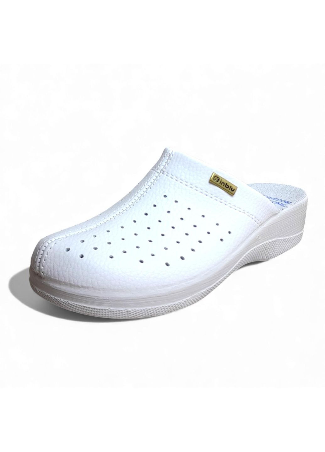 Белые женские медицинские сабо размер 41 (25,7 см) белого цвета. Inblu