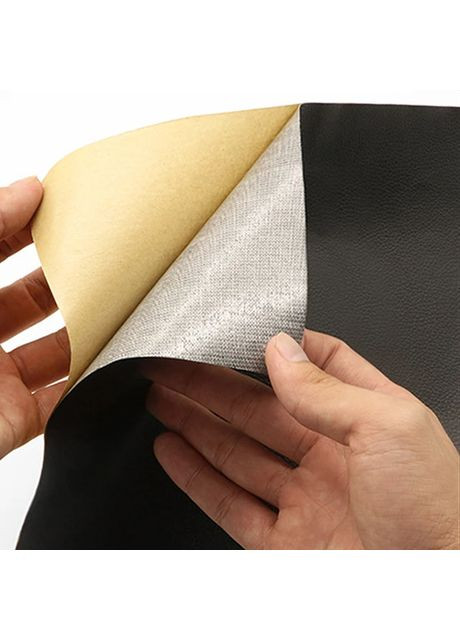 Универсальная самоклеящаяся экокожа для ремонта одежды мебели и авто размер 50×100 см черная No Brand (349810520)