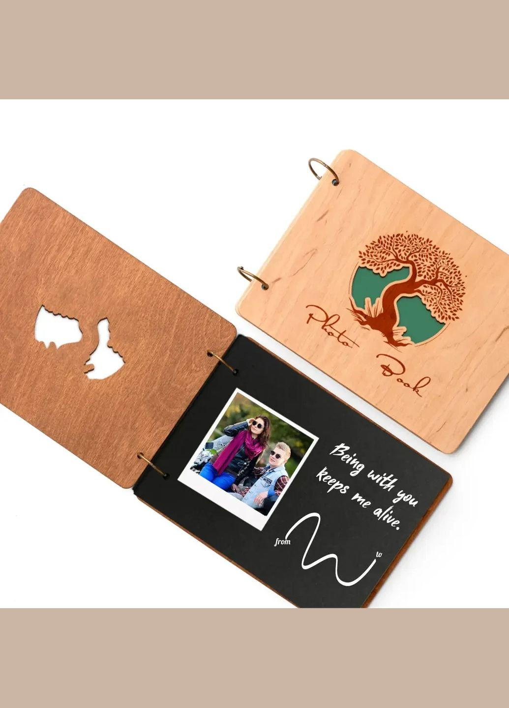 Крафтбук "Дерево" зі світлою обкладинкою та чорними сторінками Your Magnets (336954842)