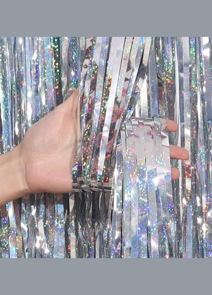 для фотозони з голограмою 1 м на 1 м сріблястий Jannet Дощик (316301140)