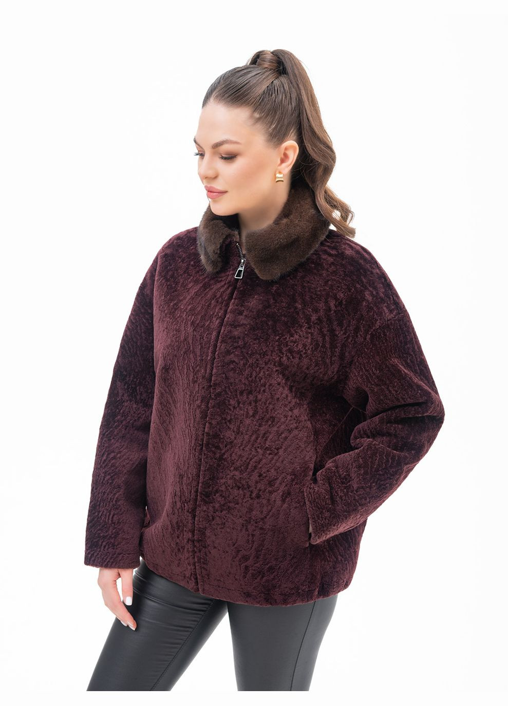 Женская кожаная шуба зима Fabio Monti (329688176)