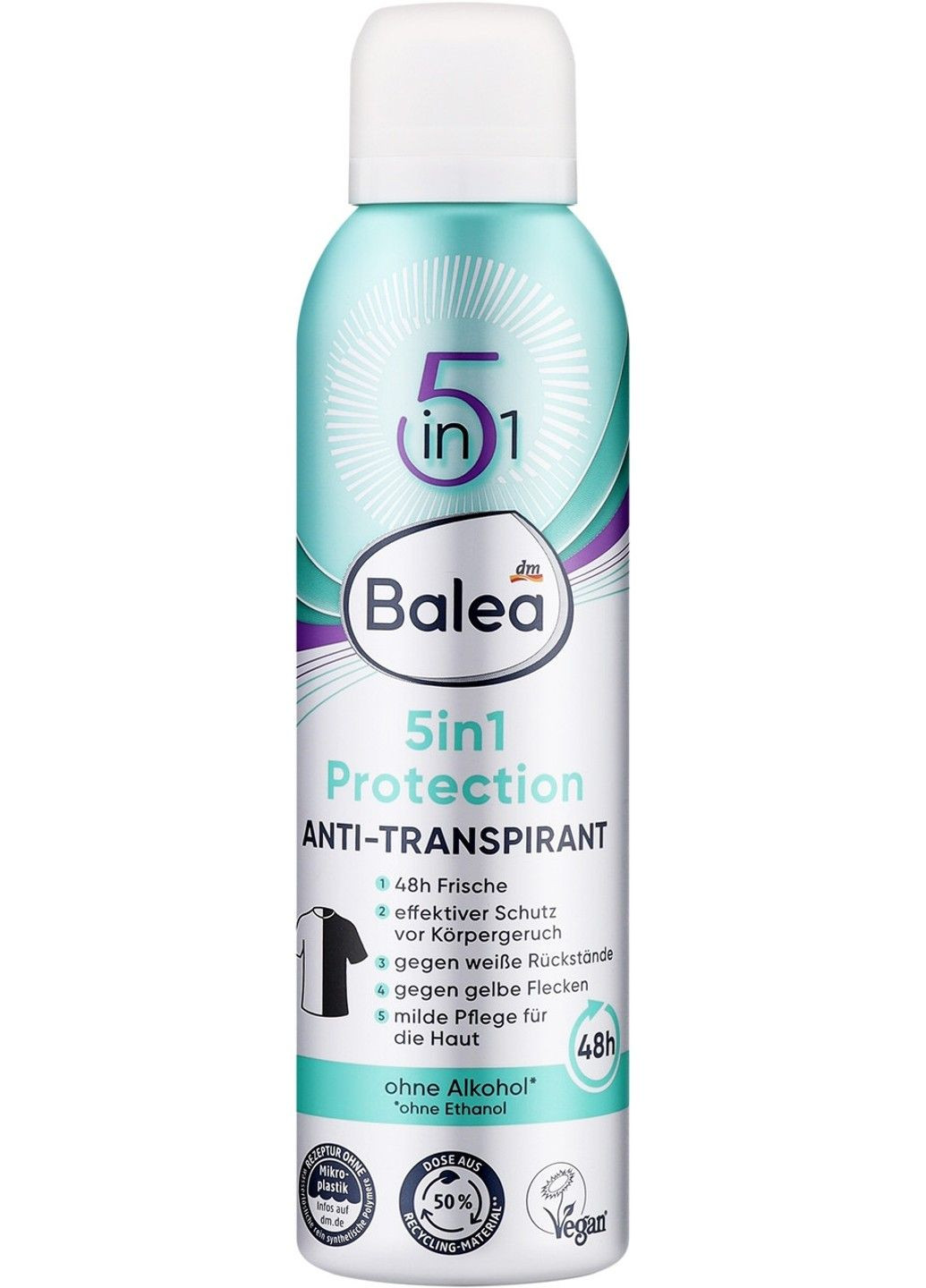 Дезодорант аерозольний «Захист 5в1» Antitranspirant 5in1 Protection Balea (335081627)