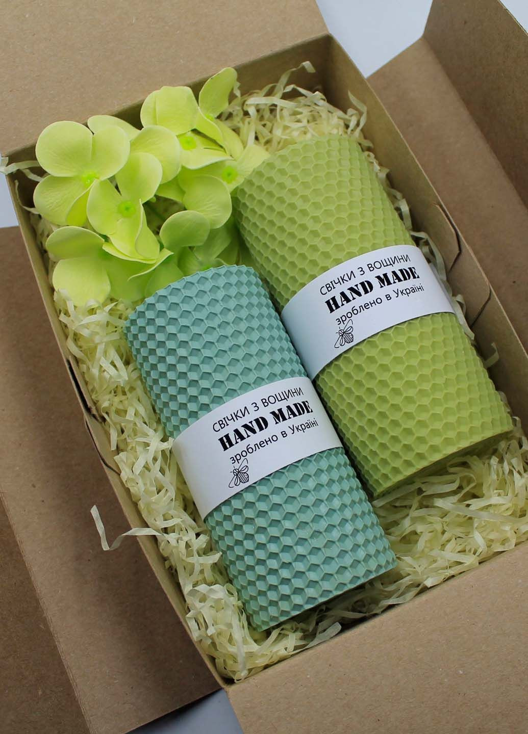 Подарочный набор натуральные свечи из вощины ручной работы №7/3 Кукумбер (291118358)