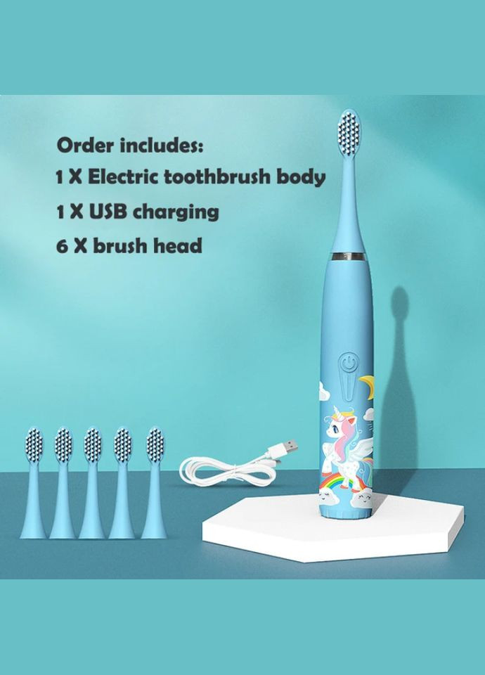 Дитяча звукова зубна щітка на акумуляторі XBL. Блакитна No Brand (294207196)