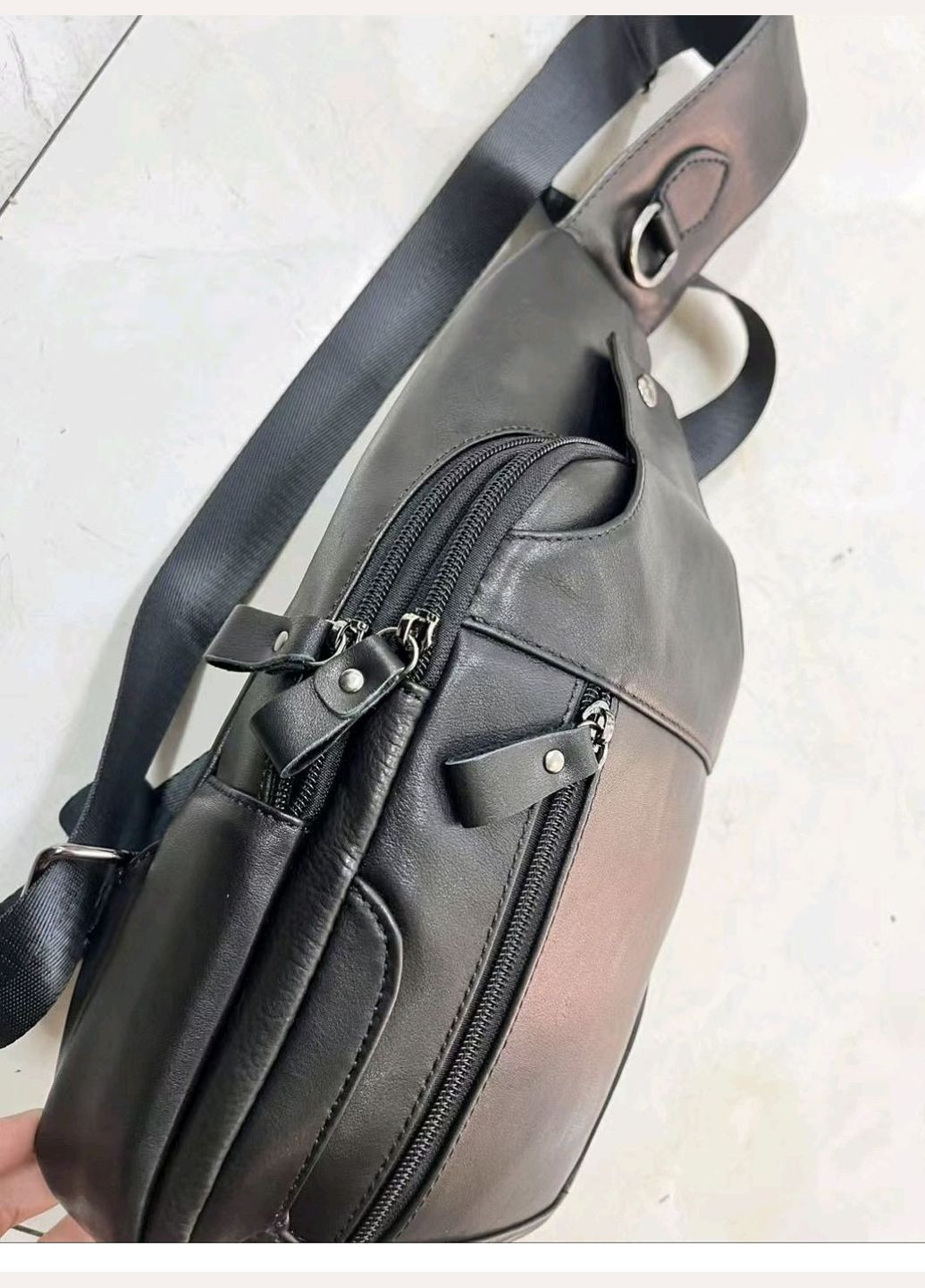 Сумка кожаная слинг, нагрудная Vishnya (332945094)