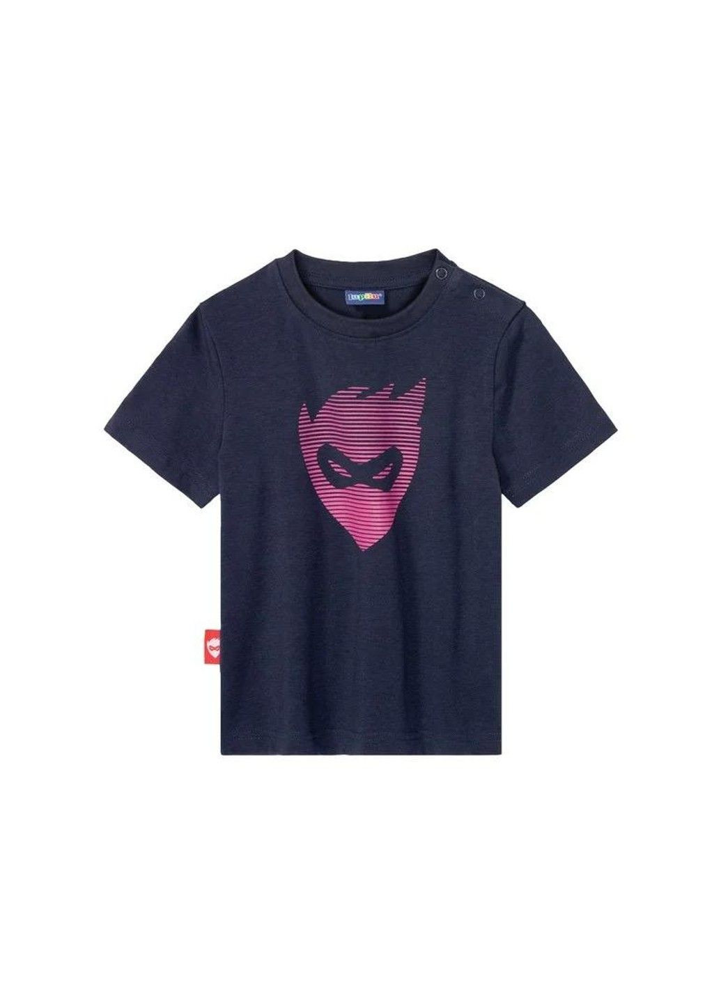 Синяя футболка 2 шт. детская на девочку аппликация маска, синяя, розовая Lupilu