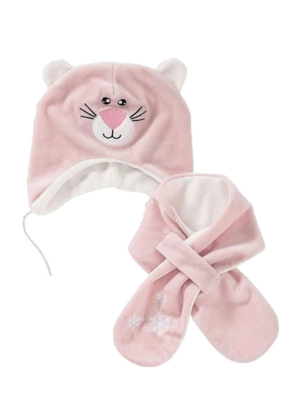 Комплект шапка + шарф для дівчинки 305620 рожевий Lupilu (263343811)