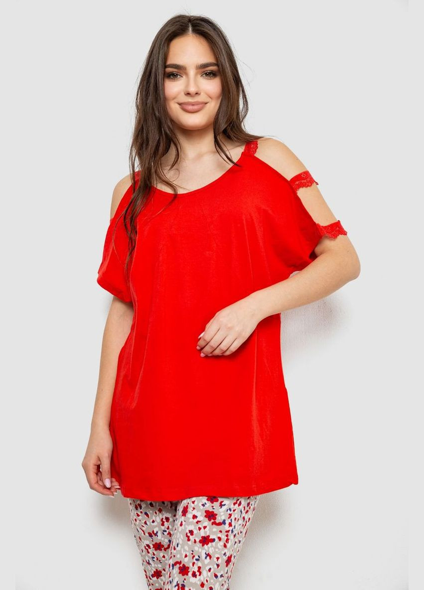 Красная всесезон пижама женская с принтом,, 243r1602-018 Andi