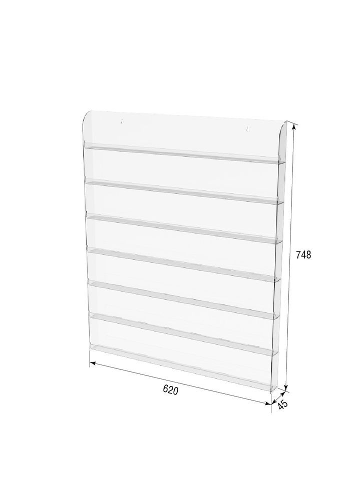 Стенд під лаки 620х45х748 мм 7 полиць Ekostar (367609194)