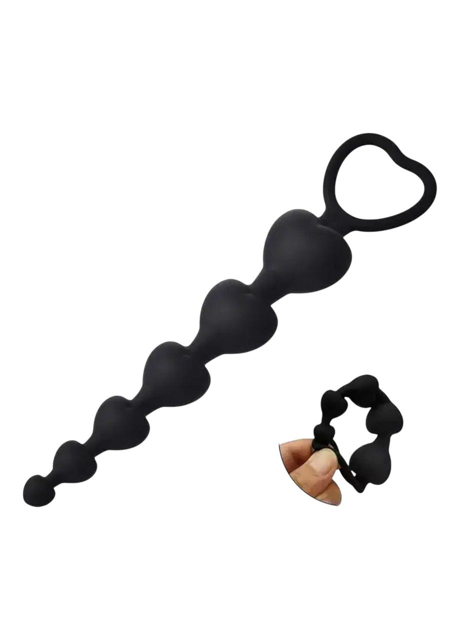 Анальні кульки різного розміру від 1 до 3 см Силіконові анальні намиста Black Anal Ball, чорного кольору No Brand (337168688)