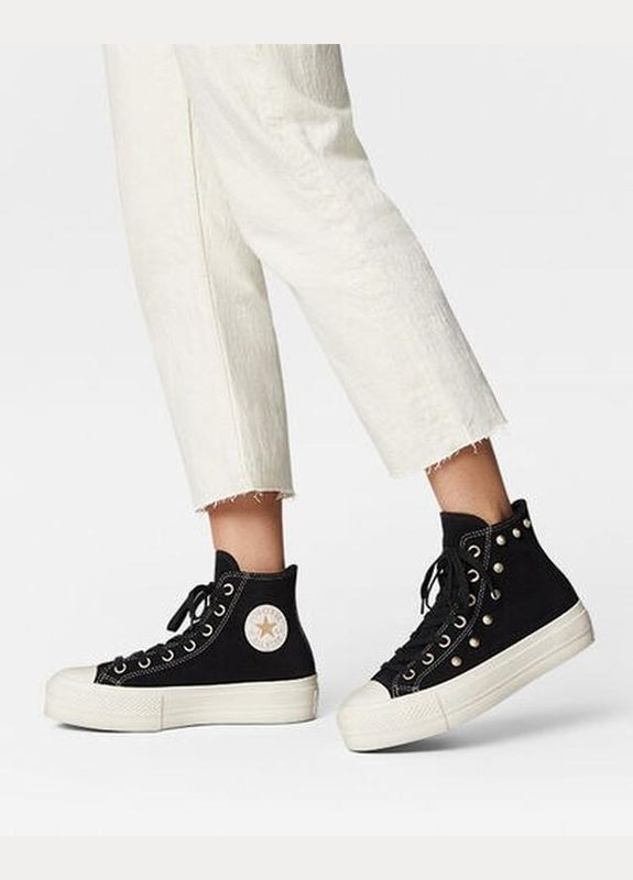 Черно-белые кеды Converse CTAS LIFT HI BLACK