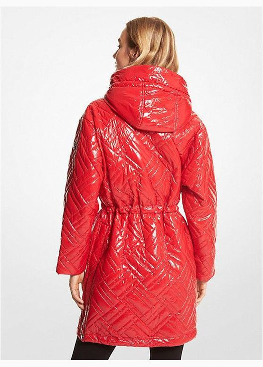 Червона демісезонна куртка демісезонна жіноча metallic ciré puffer червона Michael Kors
