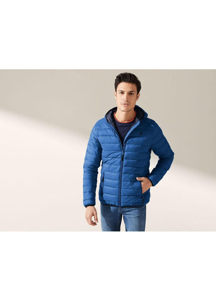 Синяя демисезонная куртка демисезонная водоотталкивающая и ветрозащитная для мужчины u.. grand polo 393909 s Livergy