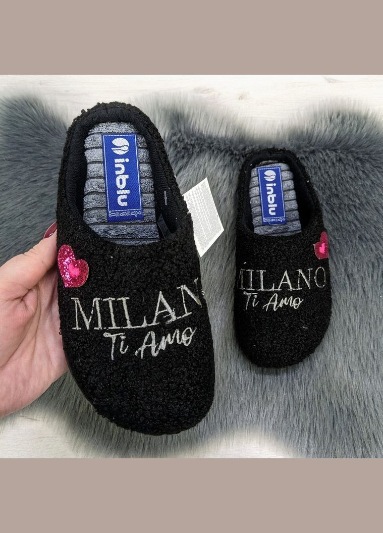 Черные тапочки домашние женские Inblu