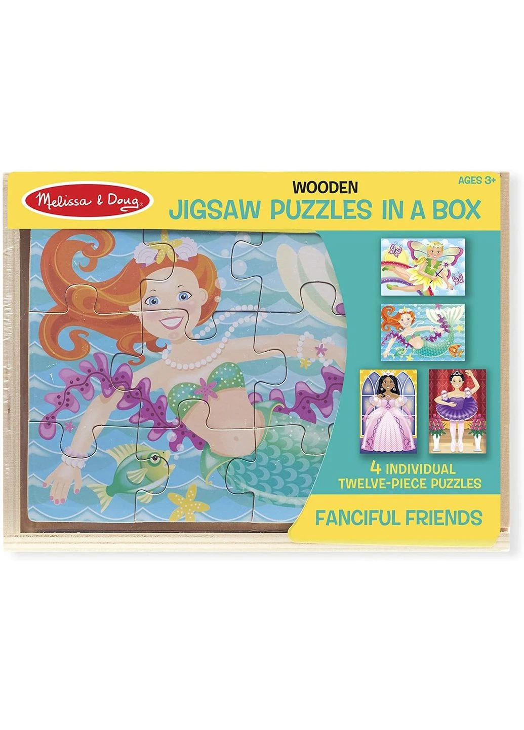 Деревянный пазл 4 в 1 Melissa&Doug "Сказочные друзья" 12х4 элементов 15х20 см MD9520 Melissa & Doug (392068991)