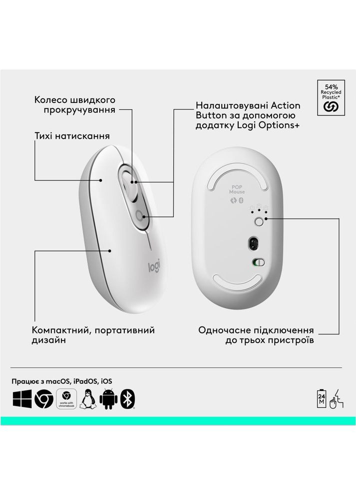 Комплект POP Icon Combo Bluetooth UA Off-White (920-013141) Logitech (391467713)