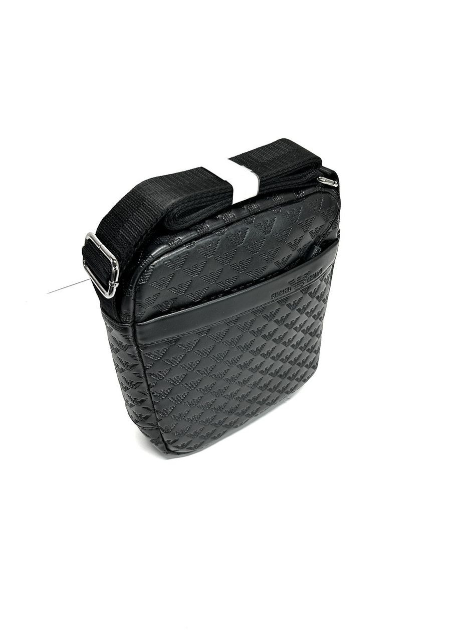 Чоловіча сумка з єко-шкіри PU1106-3 чорна 24х20х5 No Brand (372744621)