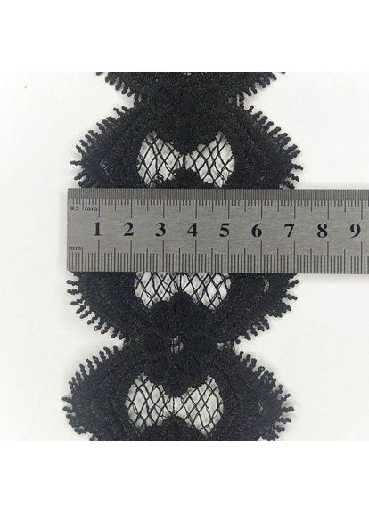 (1 метр) Кружево макраме 7 см цвет - черный (10М-L0434-7) Plus-plus (352744892)