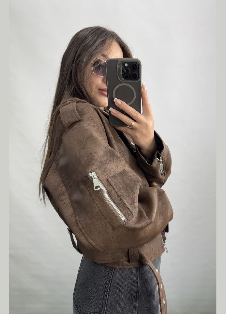 Коричнева куртка-косуха No Brand