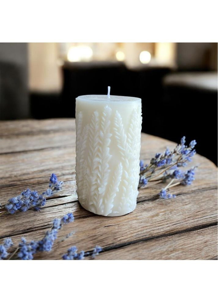 Свеча ручной работы с лавандовым узором в подарочной коробке (TA0160_5) No Brand (367953931)