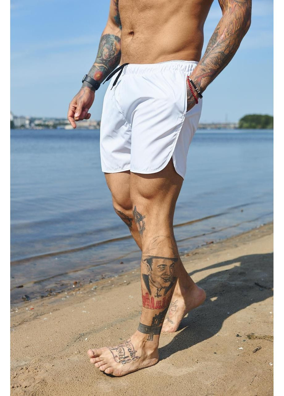 Мужские белые пляжные плавательные мужские шорты с хорошей посадкой, легкие пляжные быстросохнущие для отдыха Intruder